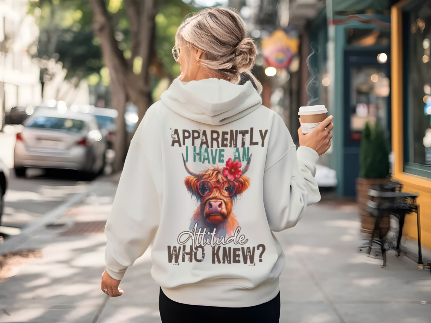 Highland Cow attitude Hoodie