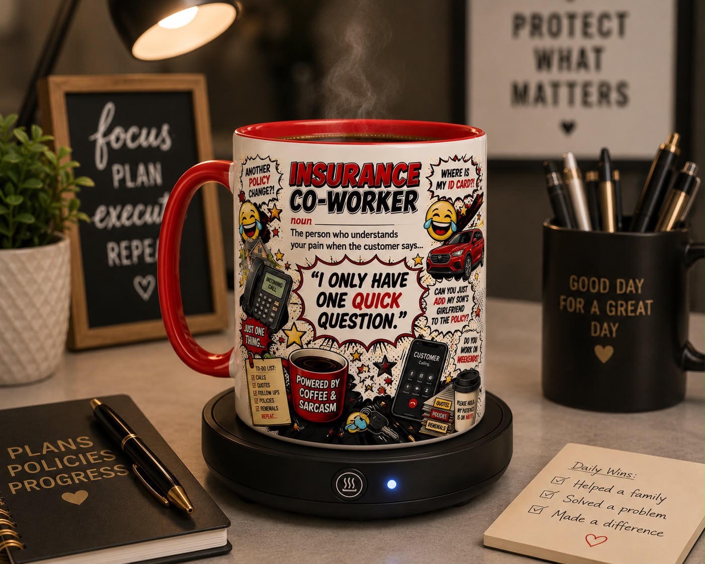 Custom insurance coworker mug